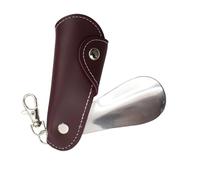 Metal Shoe Horn, Foldable Shoe Horn, Stainless Steel Travel Shoes Hôrn with Key Ring, Stainless Steel Shoe Root, Shoe Root with Key Chain Rings, Shoe Thorns with Keychain, Portable Short Shoe, weinrot