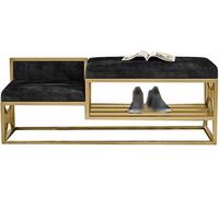 Metal Shoe Rack Bench with Upholstered Seat & Storage for Entryway Stylish Black Shoe Organizer SpaceSaving Design (80x35x45cm) Perfect for Home Entry Storage