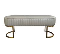 Metal Shoe Rack BenchPU Leather Padded Entryway Stool Stylish Long Couch End of Bed Organizer Simple Creative Design Home Living Room Sofa Storage (Size: 60/80/100x40x43 cm)