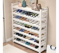 Metal Shoe Rack Space-Saving Shoe Storage Bench with 3-6 Tiers Entryway for Hallway & Living Room Max Load 15KG White (60x69cm/23.6x27.2in)