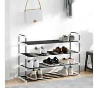 Metal Shoe Rack Storage Organiser Stand 4 Tier Shelves Compact Unit Space Save