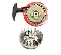 Metal Short Pull Start Red Easy Start + Flywheel For 47cc 49cc Air Cooled Mini Motos