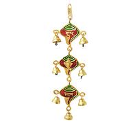 Metal Shubh Labh Shankh bell Hanging Traditional Indian Religious Décor Decoration Home Office Temple Gifting Size- 12"