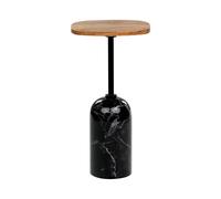 Metal Side Table Light Wood and Black OASIS