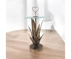 Metal SideTable 79cm Elegant Leaf Design Lightweight 40x40cm Metal for HomeDecor