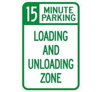 Metal Sign 15 Minute Parking Loading Zone Not Easy To Deform Posteration Retro Iron Poster Painting For Living Garden Bar 20X30Cm