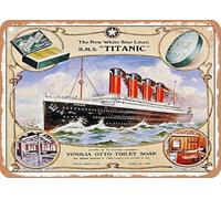 METAL SIGN - 1912 The New White Star Liner RMS Titanic Vinolia Otto Toilet Soap home decor