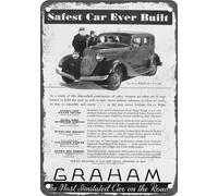 METAL SIGN - 1933 Graham Vintage Ad 02 - Old Retro Rusty Look home decor