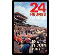 Metal Sign 20 x 30 cm Domed Le Mans 24 Hours Heures Hours Racing 1967 Metal Decorative Gift Sign