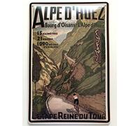 Metal Sign 20 x 30 cm Tour de France Alp D'Huez Bicycle D Retro Tin Sign