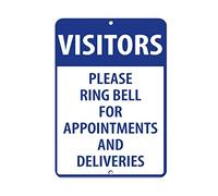 Metal Sign 8X12 Inches Funny Metal Signs Visitors Please Ring Bell For Appointments And Deliveries Garage Home Yard Fence Aluminum Plaque Wall Art