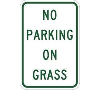 Metal Sign 8x12 inches No Parking On Grass Sign, Funny Decorative Yard Signs Outdoors Home Metal Aluminum Wall Sign Reflective Safety Sign