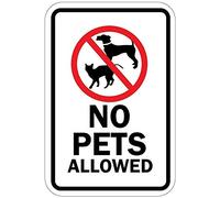 Metal Sign 8X12 Inches Rustic Metal Sign Post No Pets Allowed With Symbol Aluminum Wall Art Plaque Decoration