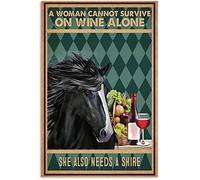 Metal Sign A Woman Cannot Survive On Wine Alone She Also Needs an Shire Sign Vintage Funny Sign Retro Aluminum Tin Signs for Home Farm Garden Bar Bathroom Kitchen 8x12 Inches
