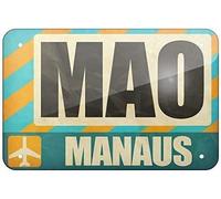 Metal Sign Airportcode Mao Manaus 7.8X11.8 Inch