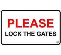 Metal Sign Aluminum Please Lock The Gates Security House Garden Warning Safety Property Sign for Outdoor & Indoor 12" x 8"