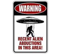 Metal Sign Aluminum Tin Sign Recent Alien Abductions Big Foot Outdoor Home Yard Street Garden Garage Door Metal Signs 12x8inch