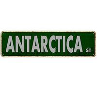 Metal Sign Antarctica St Vintage Signs Retro Tin Signs Aluminum Sign for Bedroom Kitchen Garden Wall Outdoor Non-Fade Pub Club Decor 4x16 Inches