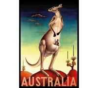 Metal Sign Australia Kangaroo Metal Plate Decorative Tin Sign 8X12 Inch