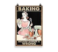 Metal Sign Baking Because Murder Is Wrong Wear-Resistant And Durable Iron Signs Not Easy To Rust Metal Tin Sign For Living Garden Office 20X30Cm