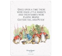 Metal Sign - Beatrix Potter's Peter Rabbit ('Once Upon a time there were four little rabbits', 15 x 20 cm)