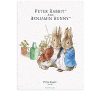 Metal Sign - Beatrix Potter's Peter Rabbit (Peter Rabbit and Benjamin Bunny together, 15 x 20 cm)