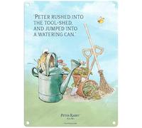 Metal Sign - Beatrix Potter's Peter Rabbit (Peter Rabbit - Peter rushed into the tool-shed, 15 x 20 cm)
