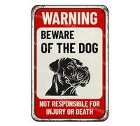 Metal Sign Beware Of Dog Sign Cane Corso Warning Sign Aluminum Metal Tin Signs Outdoor Yard Sign Warning Sign For Fence Yard Home Kitchen Farm Garden Wall Decor Metal Sign Plaque Poster 8X12 Inches