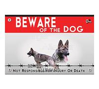 Metal sign Beware of the dog german shepherd