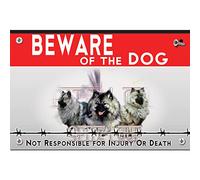 Metal sign Beware of the dog German Spitz