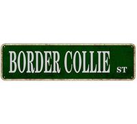 Metal Sign Border Collie St Vintage Signs Retro Tin Signs Aluminum Sign Plaque for Home Bedroom Garden Wall Living Room Outdoor Decor 4x16 Inches