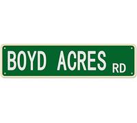 Metal Sign Boyd Acres Rd Vintage Signs Retro Tin Signs Aluminum Art Plaque Sign Gift Outdoor Home Kitchen Garden Wall Decor 4x16 Inches