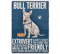 Metal Sign Bull Terrier Dogwall Art Metal Plaque Wall Decor 8X12 Inch