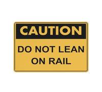 Metal Sign Caution DoLean On Rail Sign Home Kitchen Farm Garden Garage Wall Decor 12X8Inch