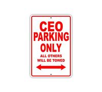 Metal Sign Ceo Parking Only Gift Decor Novelty Garage Metal Aluminum Sign Home Decor Holiday Wall Art Metal Sign Plaque Poster 8X12 Inches