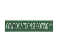 Metal Sign Cowboy Action Shooting Dr Vintage Signs Retro Tin Plaque Aluminum Street For Bedroom Kitchen Garden Wall Pub Club Coffee Hanging Decor 4X16 Inches