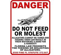 Metal Sign Danger Do Not Feed Alligators Sign for Outdoor & Indoor 12" x 8"