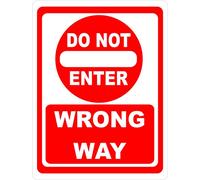 Metal sign do not enter wrong way sign for outdoor & indoor For Home Bathroom Restaurants Kitchen Garden Cave Garage Office Bar Cafe 8×12 INCH
