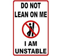 Metal Sign Do Not Lean On Me Fixings Included Iron Poster Painting Not Easy To Deform Posteration For Home Office Coffee 20X30Cm