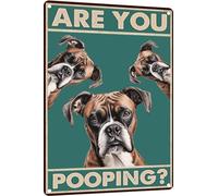 Metal Sign Dog Boxer Are You Pooping Sign Vintage Funny Sign Retro Aluminum Tin Signs For Home Kitchen Bathroom Garden Bar 6x8 Inch