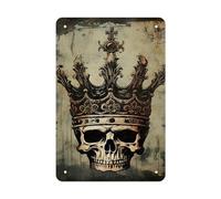 Metal Sign for Outdoor, Personalized Tin Elegant Skull Crown Signs for Wedding, Custom Wall Art Plaques for Home, Multifunctional Wall Decor Posters for Business, 7.9x11.8Inch