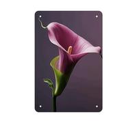 Metal Sign for Outdoor, Personalized Tin Purple Calla Lily Signs for Wedding, Custom Wall Art Plaques for Home, Multifunctional Wall Decor Posters for Business, 7.9x11.8Inch