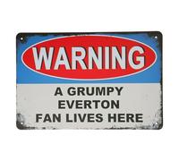 Metal Sign Funny Football Metal Poster Wall Decor, Everton Gifts for Men Everton Merchandise Tin Sign for Everton Gifts Boys Man Cave Home Bar Signs - A Grumpy Everton Fan Lives Here 12 x 8 In