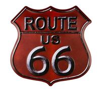 Metal Sign - Garage art Route 66 Red Wholesale Metal Novelty Highway Shield