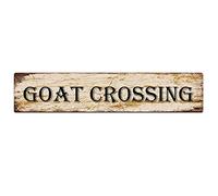 Metal Sign Goat Crossing Vintage Signs Retro Tin Signs Aluminum Sign for Kitchen Home Garden Wall Bar Cafe Decor 4x16 Inches