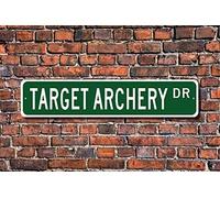 Metal Sign Great Aluminum Tin Sign 40x10 cms Metal Sign Post Target Archery Sign Target Archery Fan Gift Competitive Archery Plaque Wall Home Decoration Street Sign