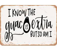 Metal Sign - Guac is Extra - Vintage Look Sign home decor