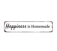 Metal Sign Happiness Is Homemade Vintage Signs Retro Tin Signs Aluminum Sign Gift for Home Kitchen Garden Yard Wall Bedroom Club Front Door Decor 4x16 Inches