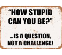 Metal Sign - HOW STUPID CAN YOU BE? IS A QUESTION, NOT A CHALLENGE! home decor