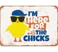 Metal Sign - I'm Here For the Chicks - Vintage Look home decor